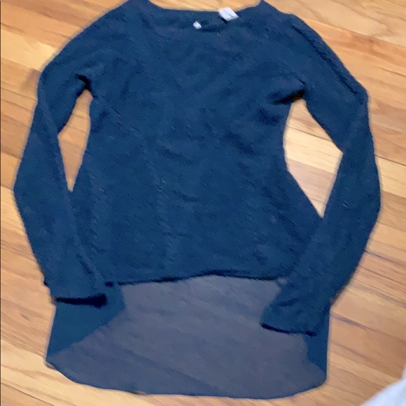 Knitted and knitted blue/green sweater - Picture 1 of 2